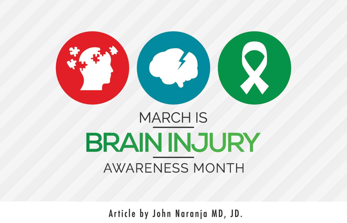 Traumatic Brain Injury - TBI - Awareness Month - Article by Dr. John Naranja Esq, MD