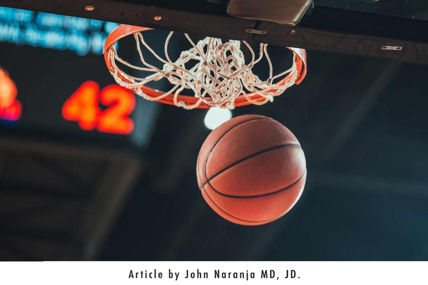 basketball falling from basketballhoop