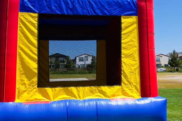 bounce house in residential neighborhood