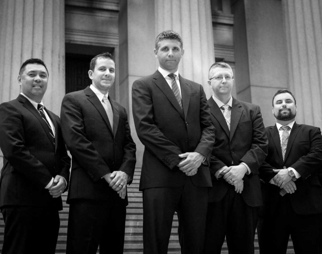 John Naranja, Jr., David Mehan, Marc Diller, Sean DeSantis, and Robert Lyons, personal injury attorneys at Diller Law, P.C.