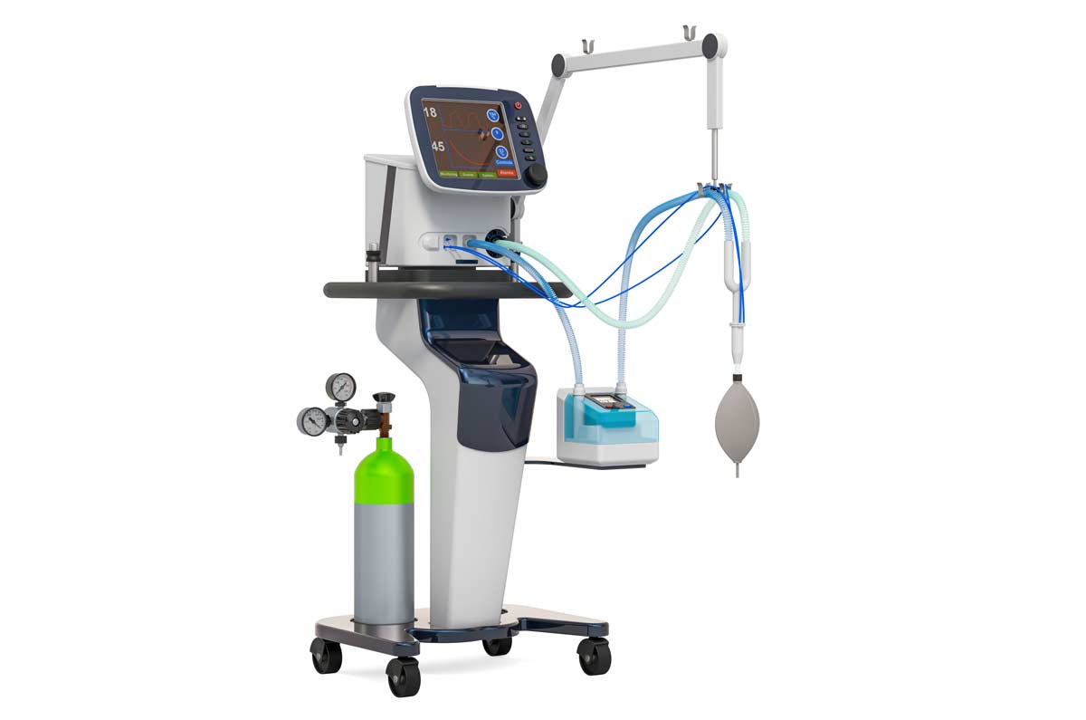 Medical Ventilator for artificial ventilation, 3D rendering