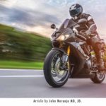 motorcycle rider driving on the open road