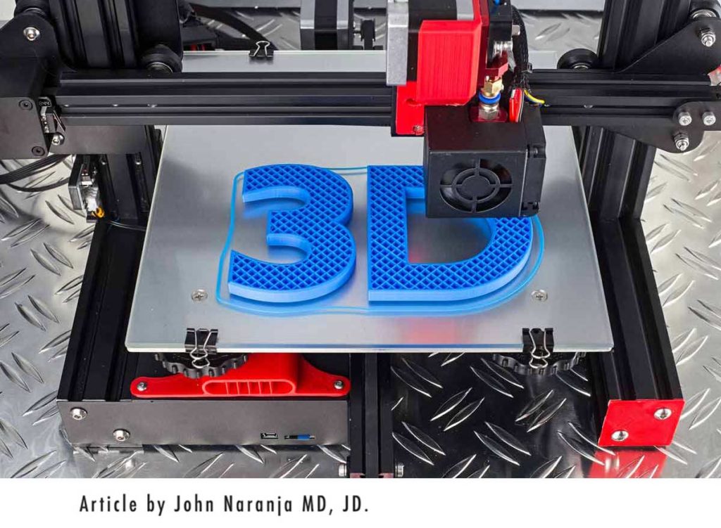 red and black 3D printer printing logo