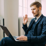 man swearing in during virtual arbitration - trial