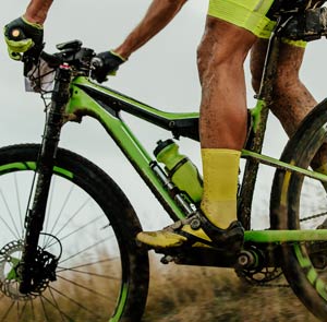 water bottle securely attached to bicycle